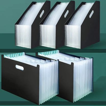 Multi-Layer A4 Standing Paper Bag – Vertical Desk Organizer & Portable File Folder for Office & School