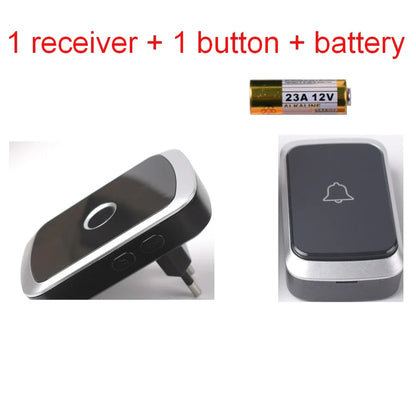 Waterproof Wireless Doorbell — AC 100V-240V EU Plug, Smart Remote Control, Battery Included, Plug & Play