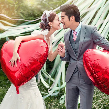 1pc 36-Inch Large Pink Red Heart Foil Balloon - Wedding, Valentine's Day, Birthday, Anniversary Decoration