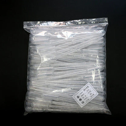 100PCS Laboratory Pipette Set — Plastic Disposable Graduated Droppers, 0.2/0.5/1/2/3/5/10mL for Liquid Measurement