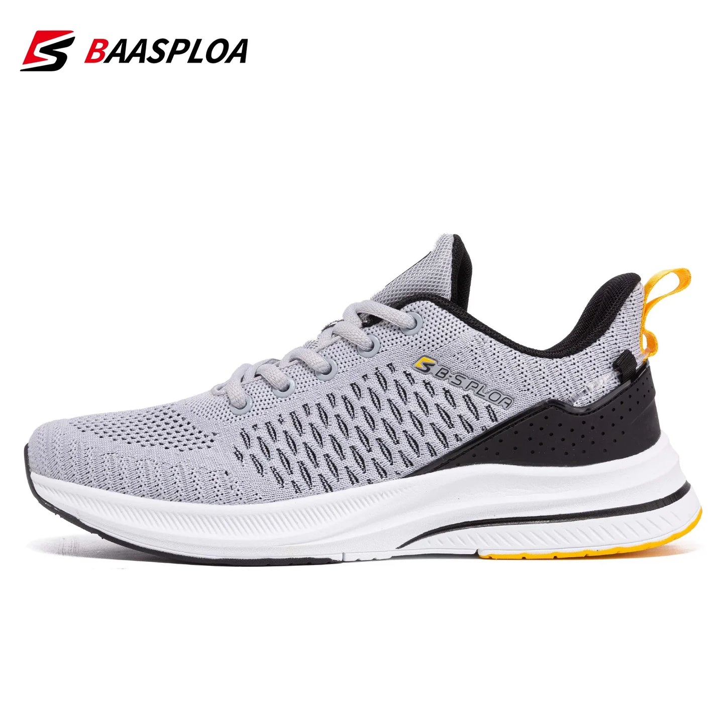 Baasploa Men’s Sport Shoes – Breathable Mesh Running & Casual Sneakers, Non-Slip Comfortable Outdoor Walking Shoes