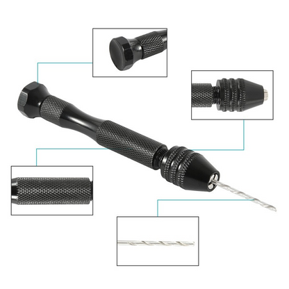 Mini Aluminum Hand Drill with Keyless Chuck – HSS Steel Twist Drill Bit for Woodworking & Manual Drilling