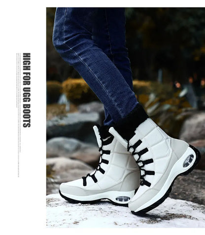 Women’s Waterproof Winter Snow Boots – Warm Plush Fur, Non-Slip Outdoor Platform Ankle Boots