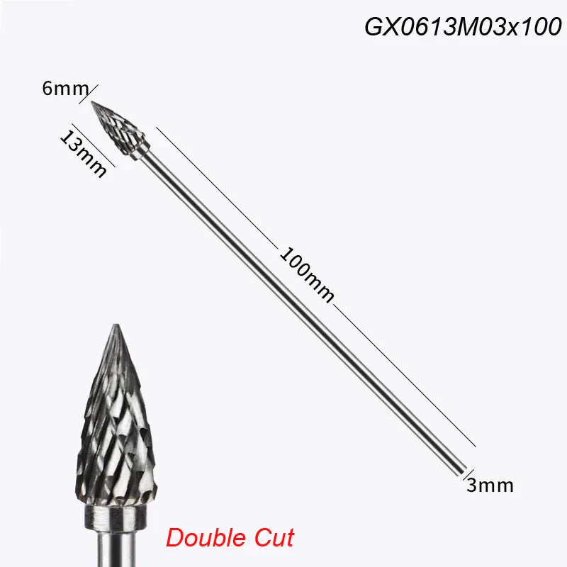 Extra Long 100mm Rotary Rasp File | Carbide Burr Alloy Bits for Metal & Wood Carving | Milling Cutter Drill Abrasive Tool