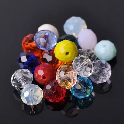 Czech Crystal Spacer Beads - Rondelle Faceted Glass Beads in Multiple Sizes for DIY Jewelry Making Crafts