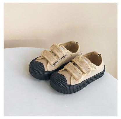 Children’s Canvas Shoes — Boys & Girls Spring/Autumn Breathable Toddler Shoes with Soft Sole & Hook-and-Loop Closure