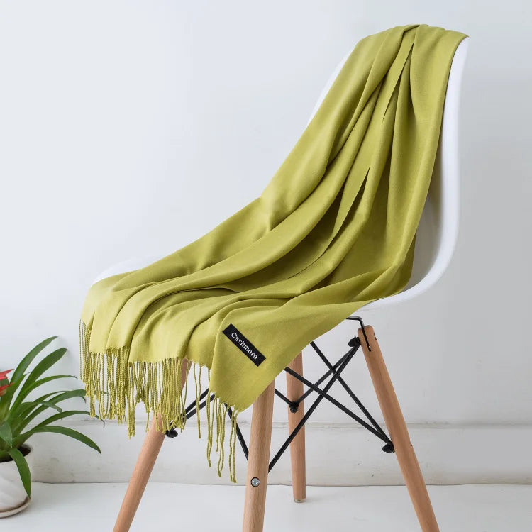 Desgine Solid Cashmere Scarf – Warm Autumn Winter Shawl Wrap with Tassels, Unisex Pashmina for Women and Men 2024