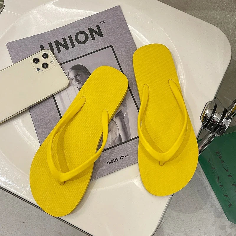 Women's Summer Flat Flip Flops - Comfortable Indoor Home Slippers in Multiple Colors