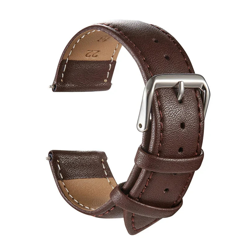 Genuine Leather Watch Bands - Calfskin Replacement Straps for Men & Women, 18mm-24mm