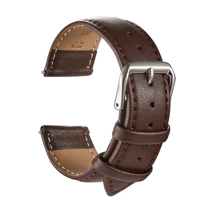 Genuine Leather Watch Bands - Calfskin Replacement Straps for Men & Women, 18mm-24mm