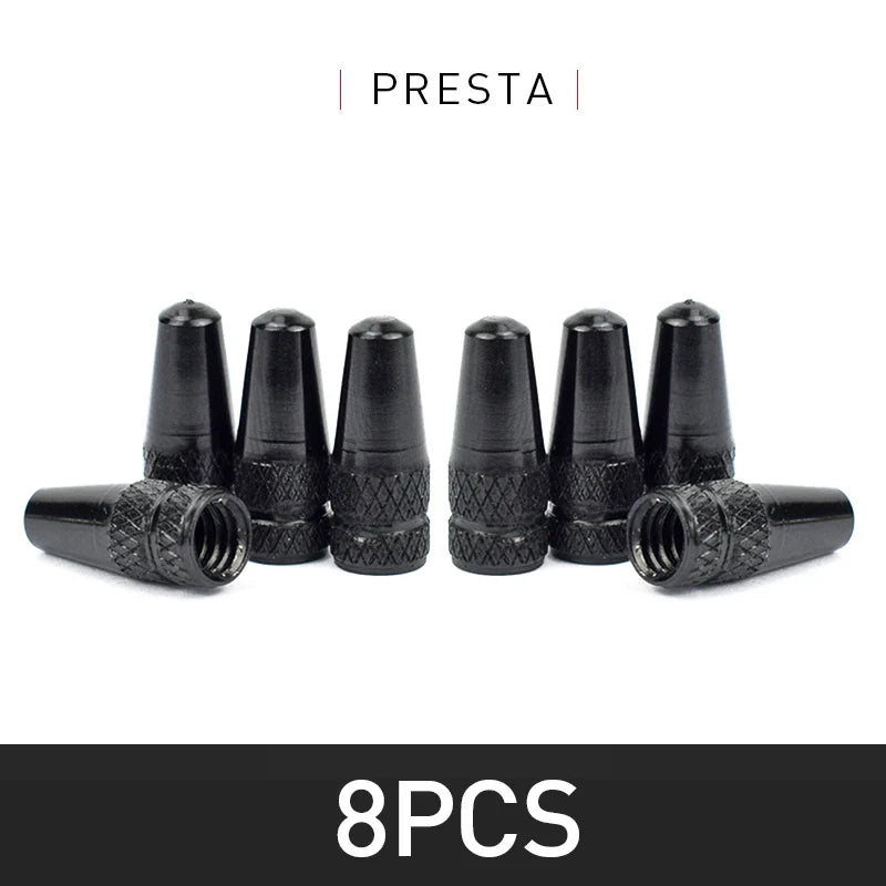 4/8PCS Aluminum Alloy Bicycle Tire Valve Caps – Dustproof Presta Valve Protectors for MTB & Road Bikes