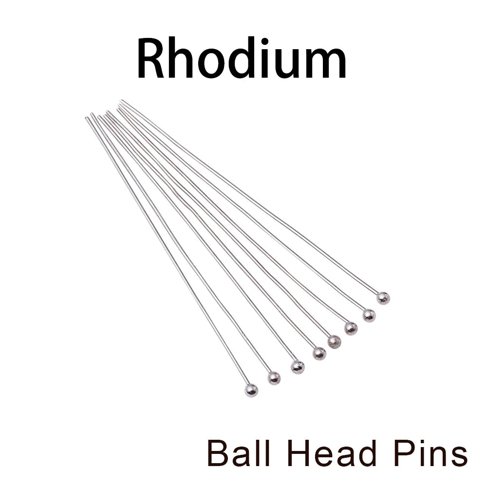 Jewelry Eye Pins & Ball Head Pins - 100/200pcs DIY Findings for Earrings Bracelets Pendants 16-60mm Craft Making Supplies