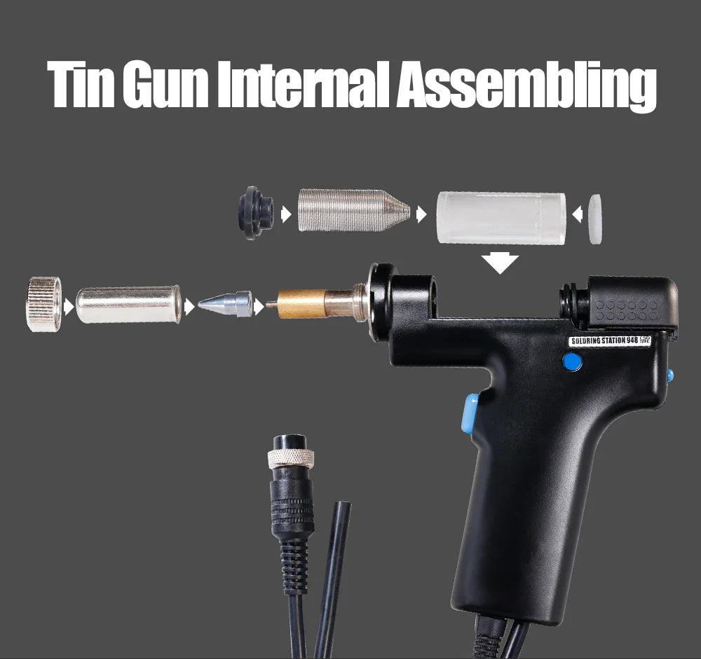 WEP 948-II 4-in-1 Soldering Station – Suction Tin, Solder Iron, Hot Air Gun, BGA Rework Tools