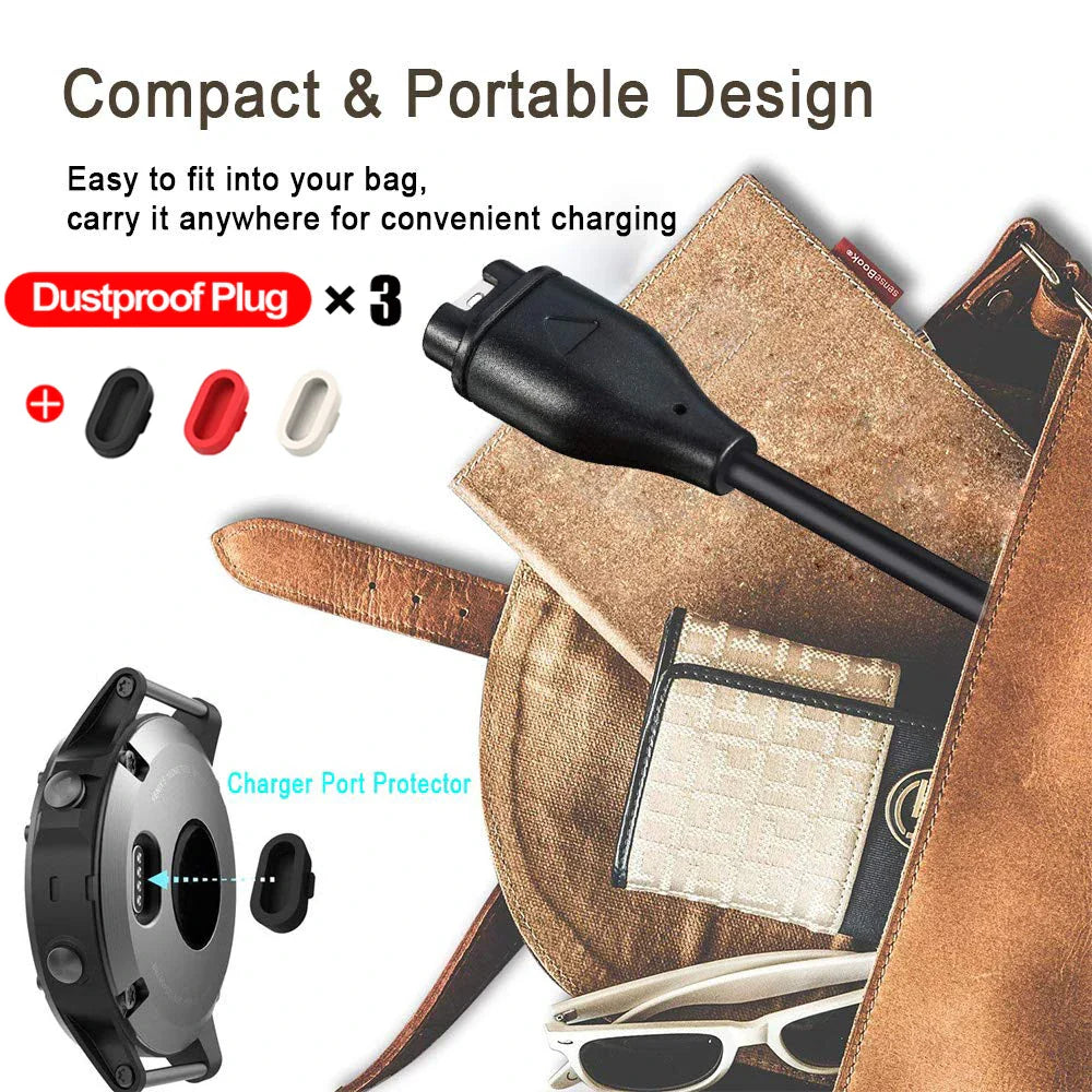 1M USB Type-C Charging Cable for Garmin Fenix 5–7 Series, Vivoactive & Venu – Fast Charge with Dustproof Plug