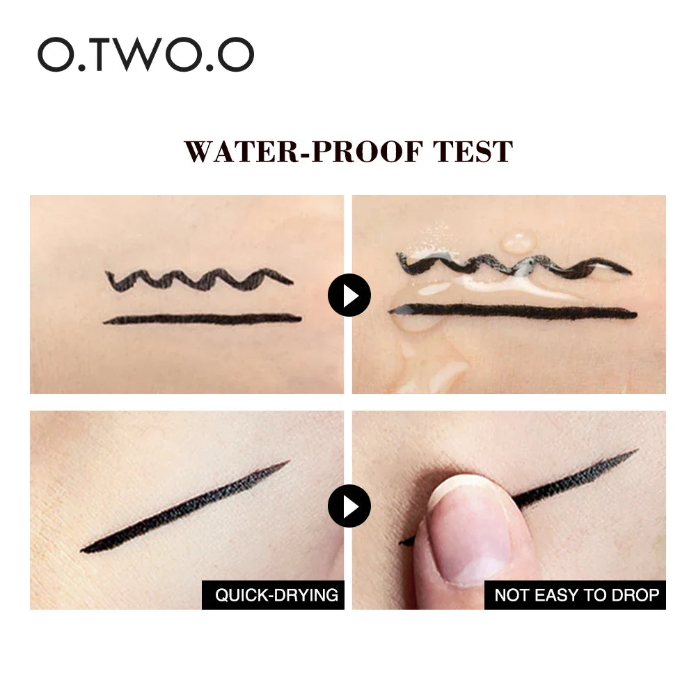O.TWO.O Black Liquid Eyeliner Pen – Double-Ended Waterproof Fast-Dry Eye Liner for Women