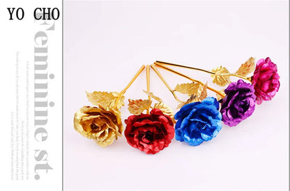 24K Foil Plated Rose Gold Rose — Valentine’s Day & Wedding Forever Love Decorative Gift