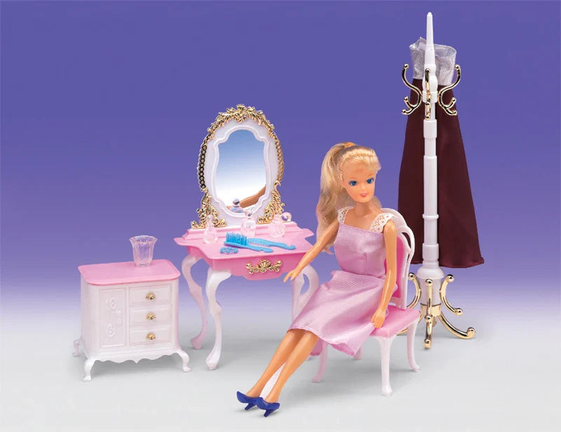 Princess Bathroom Furniture Set for Barbie Dollhouse – 30cm Accessories with Shower & Toilet