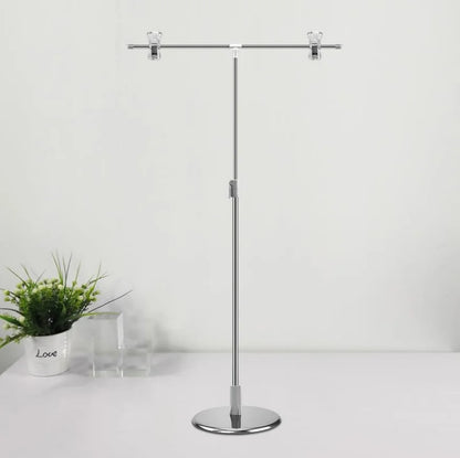 Adjustable T-Shape Photography Backdrop Stand – Background Frame Support System with Clamps for Video Studio
