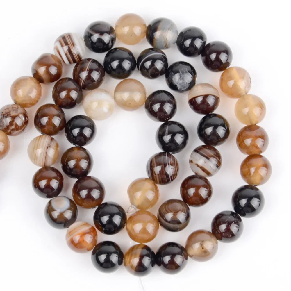 Natural Round Mixed Gemstone Beads — Tiger Eye, Amazonite, Lava, Turquoise, Agate, Jasper & Garnet Spacer Beads for DIY Bracelet