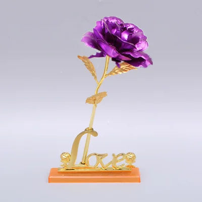 24K Foil Plated Rose Gold Rose — Valentine’s Day & Wedding Forever Love Decorative Gift