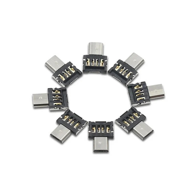OTG Micro USB Type-C Adapter – USB-C Male to USB 2.0 Female Data Connector for MacBook, Samsung, Xiaomi, Huawei Android Phones