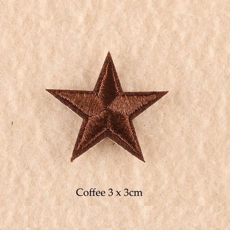 Stars Embroidered Iron-On Patches – Gold, Silver & Colorful Appliqué Stickers for Clothing, Jackets, Bags & DIY Craft Decoration