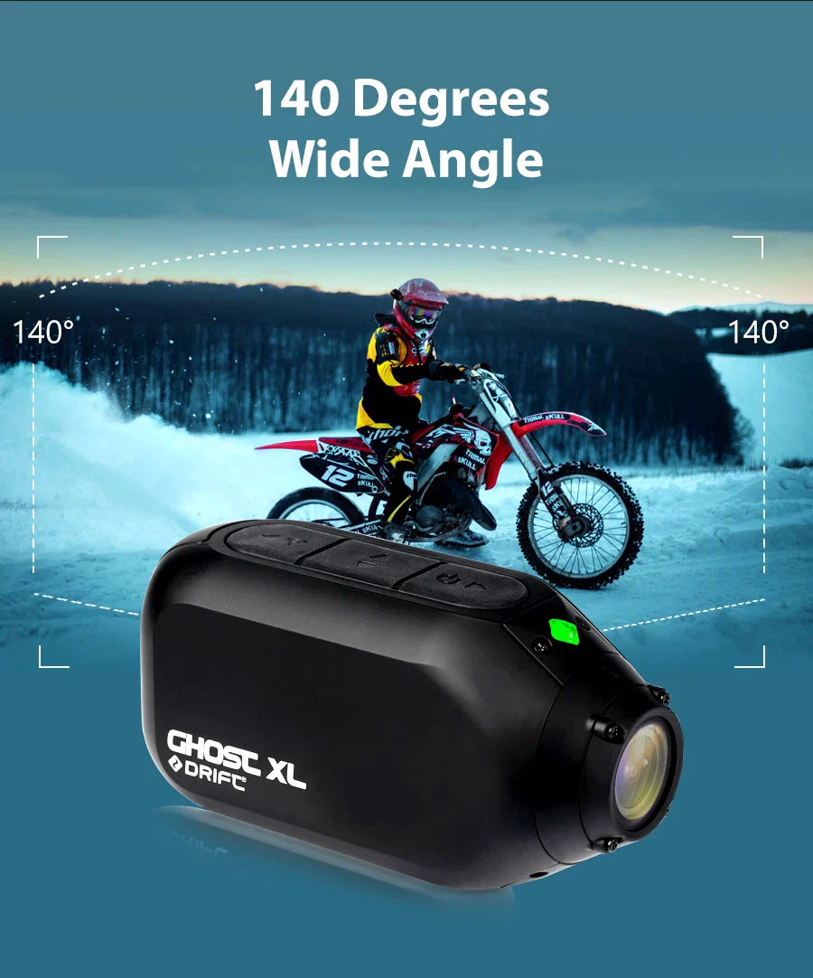 Drift Ghost XL Sport Action Camera - Waterproof 1080P Live Stream Vlog, Motorcycle, Bike & Helmet Cam with WiFi
