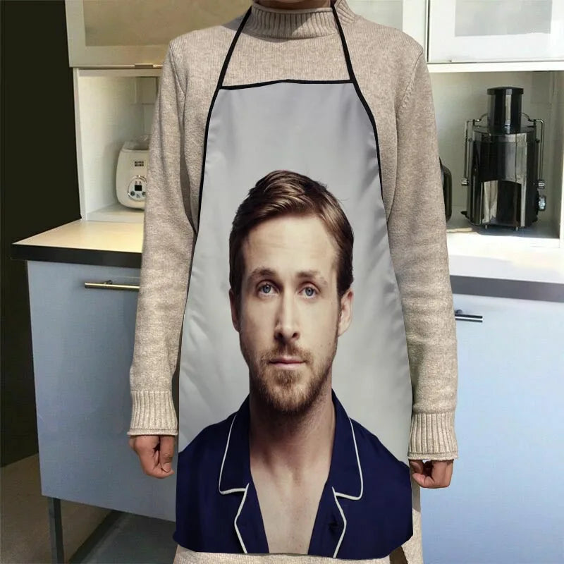 Custom Ryan Gosling Kitchen Apron - Stylish Adult Cooking & Baking Apron with Waterproof Fabric