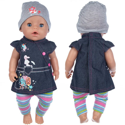 2023 New Doll Outfit Set – Cute Jumpers & Rompers for 17-Inch / 43cm Baby Reborn Dolls