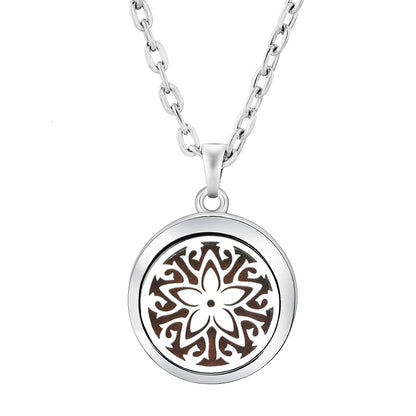 Stainless Steel Tree of Life Aromatherapy Necklace – Essential Oil Diffuser Pendant for Women