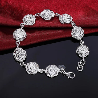 Hot Sale 925 Sterling Silver Solid Chain Bracelet — Charm Fashion Jewelry for Women & Men, Party, Wedding Gift
