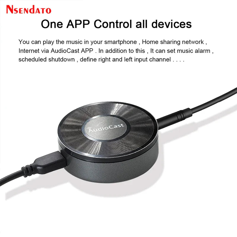 M5 AudioCast Airplay Wireless Music Receiver – 2.4G WIFI HiFi Speaker Adapter for DLNA, Spotify & Audio Streaming