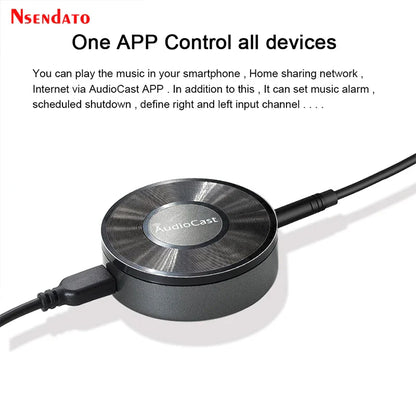 M5 AudioCast Airplay Wireless Music Receiver – 2.4G WIFI HiFi Speaker Adapter for DLNA, Spotify & Audio Streaming