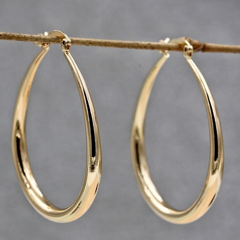 Shiny Gold Hoop Earrings for Women – Fashion Jewelry for Engagement & Wedding Gift