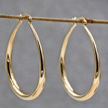 Shiny Gold Hoop Earrings for Women – Fashion Jewelry for Engagement & Wedding Gift