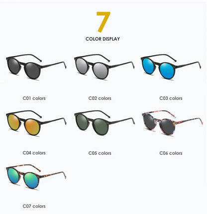 2025 Polarized Retro Round Sunglasses for Men & Women - Designer Vintage UV400 Goggles & Sun Glasses