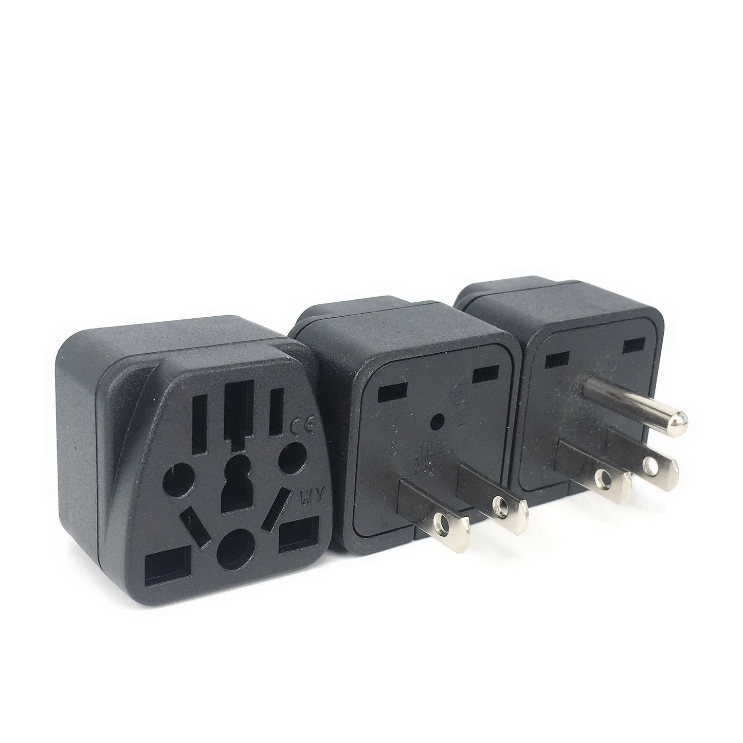New Universal AC Power Socket Adapter: German, Russia, AU, UK, Kr, EU to US Plug - Travel Charger Converter Type B 10A for USA, Japan
