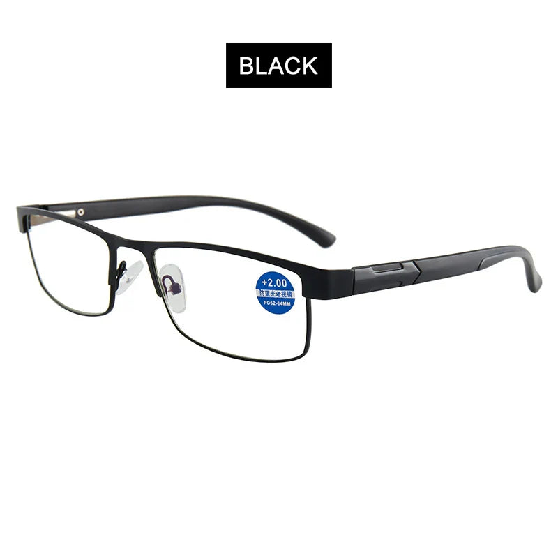 High-Quality Stainless Steel Reading Glasses for Men & Women – Fashion Presbyopic & Anti-Blue Light Eyewear