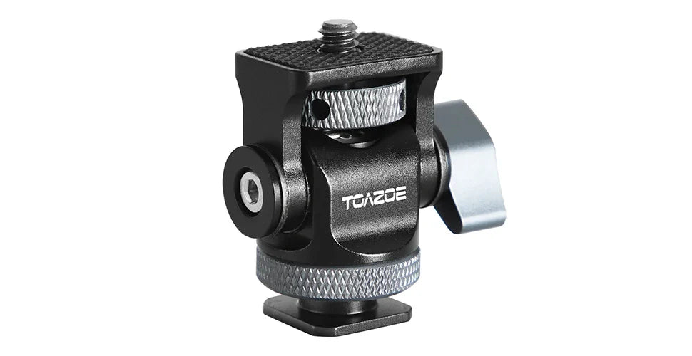 TOAZOE DSLR Camera Monitor Mount – Adjustable Swivel & Tilt Clamp with Cold Shoe Base for Flash & DIY Accessories