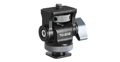 TOAZOE DSLR Camera Monitor Mount – Adjustable Swivel & Tilt Clamp with Cold Shoe Base for Flash & DIY Accessories