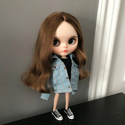 Blythe Doll Denim Clothes – Fashion Jacket & Outfit for OB24 Azone 1/6 Doll Accessories