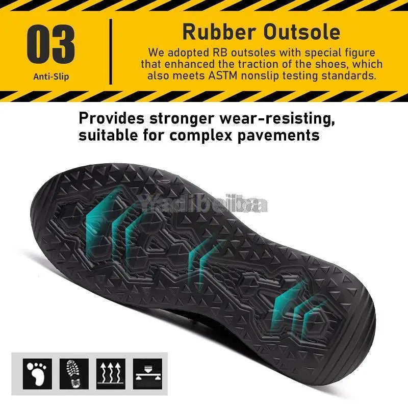 Steel Toe Safety Shoes for Men & Women – Lightweight Puncture-Proof Work Sneakers, Unisex Construction Boots