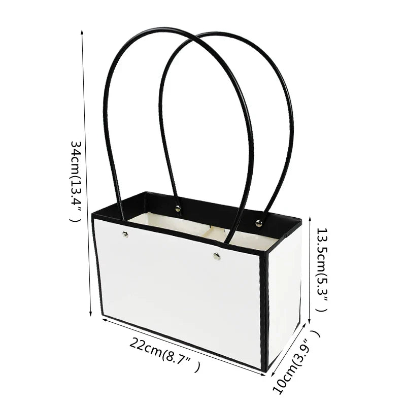 Portable Waterproof Kraft Flower Box Gift Bag - Ideal for Wedding, Party, and Birthday Gift Packaging