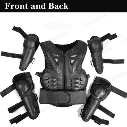 Full Body Protective Armor for Kids & Youth – Motocross, Skating Vest with Chest, Spine, Knee & Elbow Guards (0.8-1.6m)