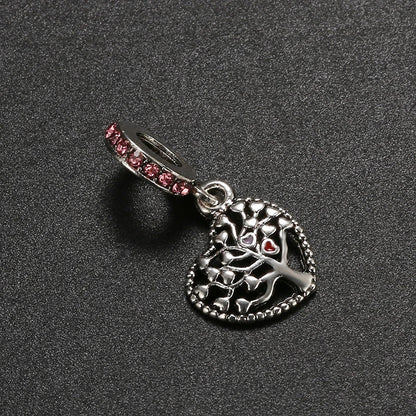 Original Alloy Bead Family Love Heart Pendant Charm - Mom & Dad DIY Jewelry for Pan Bracelets & Necklaces