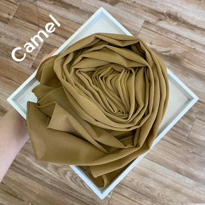 Women’s Solid Chiffon Instant Hijab – Ready-to-Wear Islamic Scarf, Muslim Shawl & Arab Head Wrap
