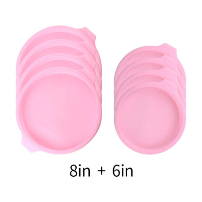 FAIS DU Silicone Cake Pan Set – 2-8pcs 4/6/8inch Round Molds for Rainbow Cake & Mousse Baking