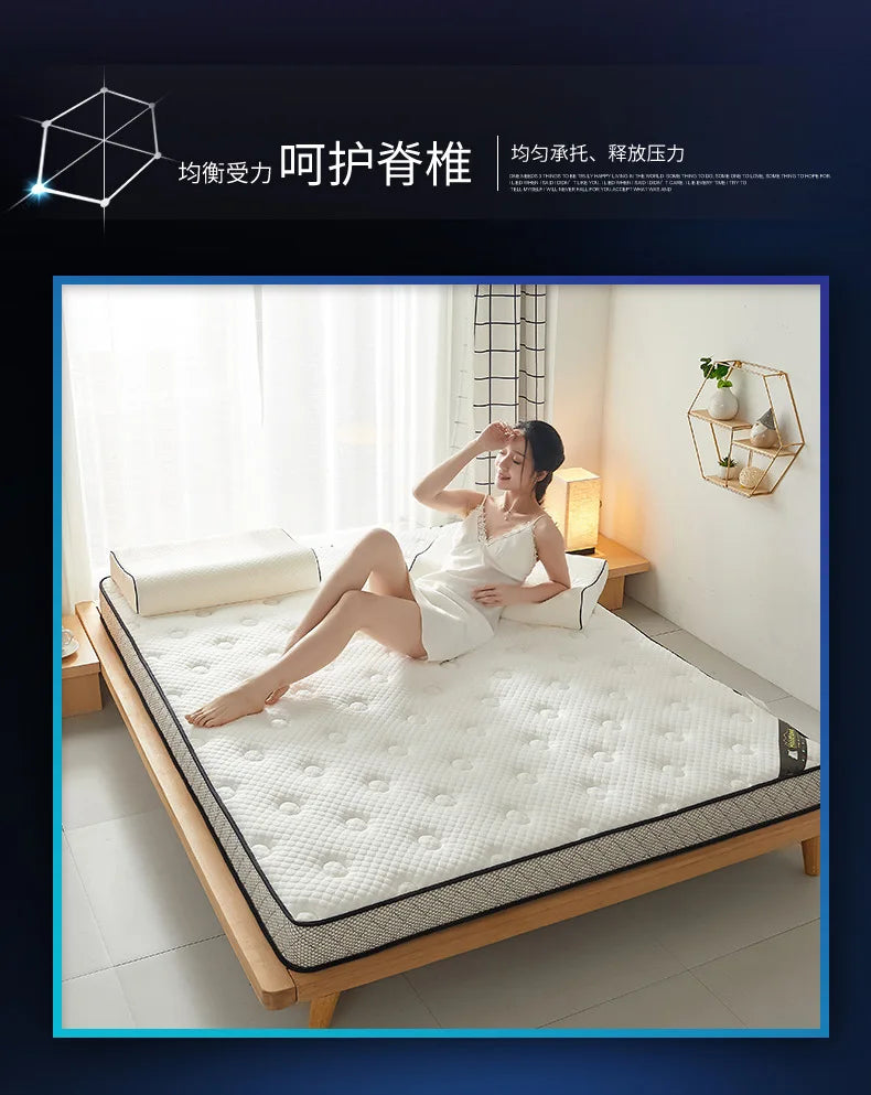 6/10cm Thai Natural Latex Floor Mattress – Foldable Tatami Mat with 95D Filling & Cotton Cover, Slow Rebound Comfort