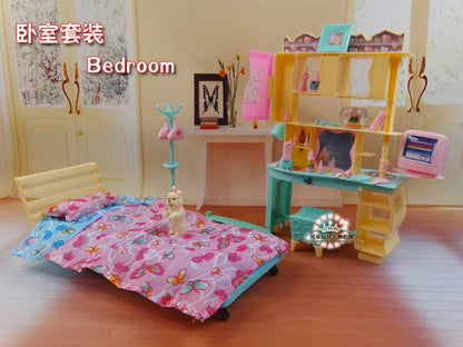 Barbie Doll Furniture Set – Miniature Playhouse Accessories for Fashion Dolls