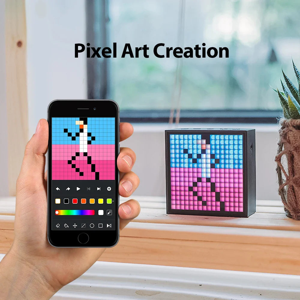 Divoom Timebox Evo Bluetooth Speakers – Wireless with Clock, Alarm, Programmable LED Display for Pixel Art Creation, Unique Gift